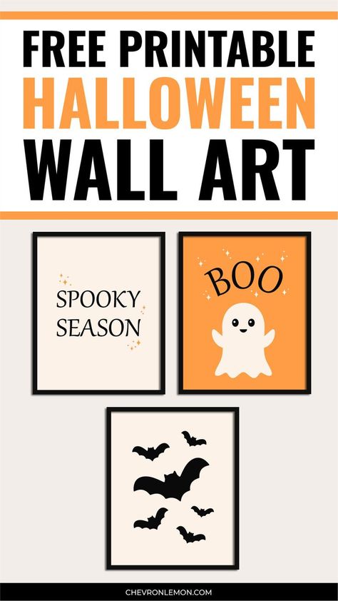 Free printable Halloween wall art Easy Halloween Wall Decor, Halloween Wall Art Printables Free, Halloween Art Printables Free, Free Halloween Printable Decor, Halloween Signs And Sayings Free Printable, Cute Halloween Printables Free, Free Printable Halloween Wall Art, Free Printable Halloween Images, Halloween Prints Free