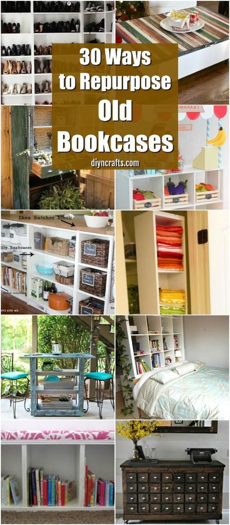 30 Genius Ideas for Repurposing Old Bookcases Into Exciting New Things via @vanessacrafting News Logo, Old Bookcase, Sport Videos, Kitchen Ikea, Entertainment Center Makeover, Entertainment Center Redo, Entertainment Center Shelf, Entertainment Center Kitchen, Entertainment Cabinet