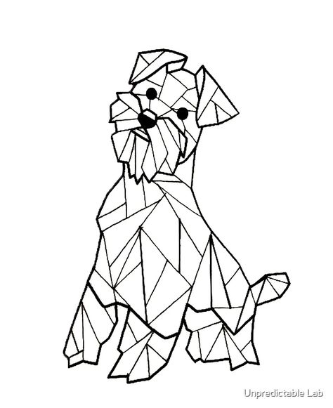 "Geometrical dog I Scottie I Low poly I line art" iPad Case & Skin by Unpredictable Lab | Redbubble Geometric Dog Illustration, Polygon Portrait, Schnauzer Drawing, Geometric Dog, Foundation Paper Piecing, Dog Illustration, Low Poly, Paper Piecing, Ipad Case