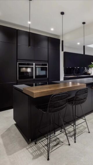 Monochrome Style Kitchen | Classic Combination Black and White Kitchen | Kitchen Design Centre Small Modular Kitchen, Design Center Showroom, Kitchen Design Centre, Black And White Kitchen, Kitchen Cupboard Doors, Monochrome Style, Modular Kitchen Designs, Modular Kitchen Design, Small Kitchen Decor