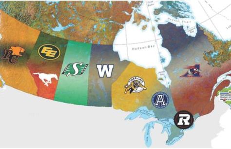 CFL - Canada map Cfl Football, Canadian Football League, Canadian Football, Grey Cup, Canada Map, Nfl Games, Sports Logos, Free Sport, Week 1