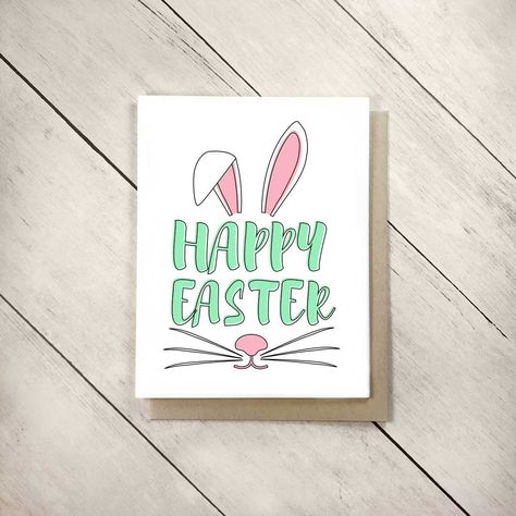 Diy Easter Cards, Easter Drawings, Easter Cards Handmade, Happy Easter Card, Easter Basket Fillers, Happy Easter Bunny, Easter Greeting Cards, Easter Gift Baskets, Card Drawing