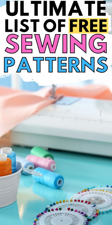 Huge list of free sewing patterns. DIY sewing tutorials. Best sewing patterns for beginners. Super Easy Sewing Patterns, Sewing Machine Patterns Free, Sewing Templates Free Printable, Free Printable Sewing Patterns For Beginners, Trendy Sewing Patterns Free, Easy Sewing Patterns Free Templates, Sewing Lessons For Beginners Step By Step, Sewing Skills Tutorials, Printable Sewing Patterns Free