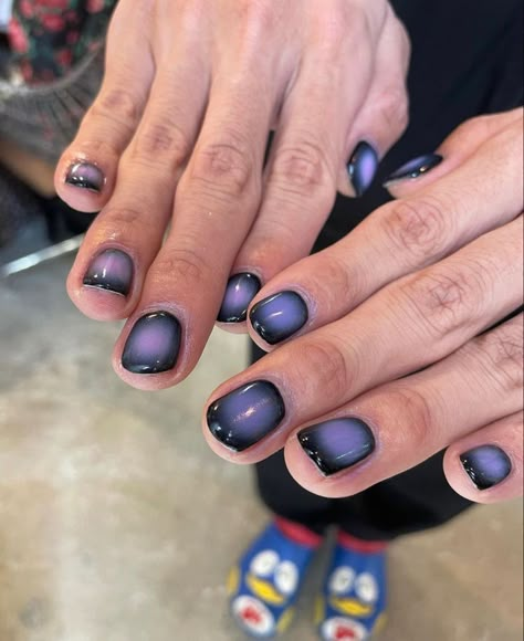 Dark Purple Nails, Mens Nails, Punk Nails, Hard Nails, Grunge Nails, Pretty Gel Nails, Dark Nails, Nails Polish, April 6