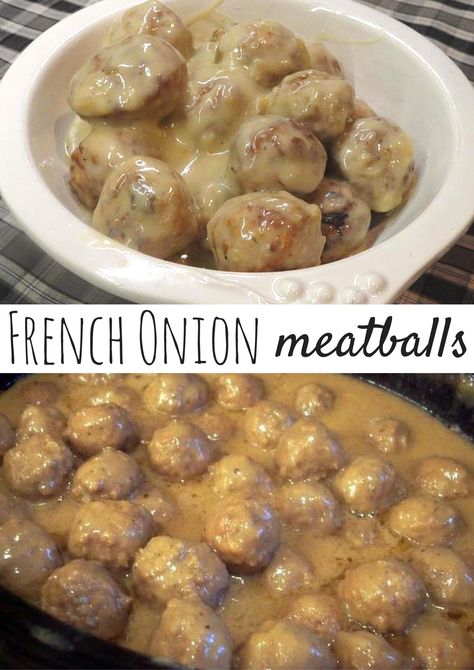 French Onion Meatballs, Onion Meatballs, Crockpot Appetizers, After The Party, Healthy Food Inspiration, God Mat, Deilig Mat, French Onion, Onion Soup