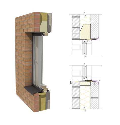 Roof Detail Architecture, Wall Drawing Ideas, House Ventilation, Window Structure, Construction Details Architecture, Window Construction, Window Architecture, Brick Cladding, Ventilation Design