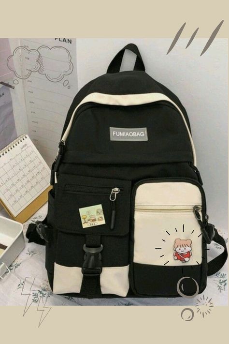 College Bags For Girls, Cute School Bags, School Bag College, Stylish School Bags, Aesthetic Backpack, Kawaii Backpack, Sacs Design, Travel Laptop Backpack, Aesthetic Bags