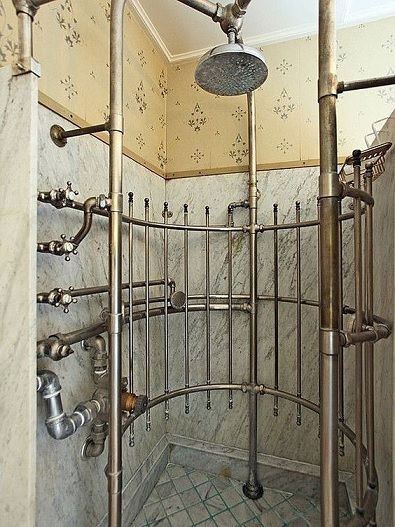 Rib Cage Victorian Shower.Click to Enlarge — Steampunk Room, Edwardian Bathroom, Victorian Bathrooms, Steampunk Bathroom, Bathroom Shower Ideas, Bathrooms Small, Victorian Bath, Bathroom Planner, Bathroom Showers