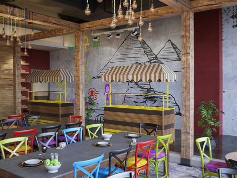 Egyptian Restaurant on Behance Egyptian Garden, Restaurant Signage Design, Arabian Restaurant, Egyptian Restaurant, Resturant Decor, Cafe Interiors, Resturant Design, Restaurant Signage, Egyptian Theme