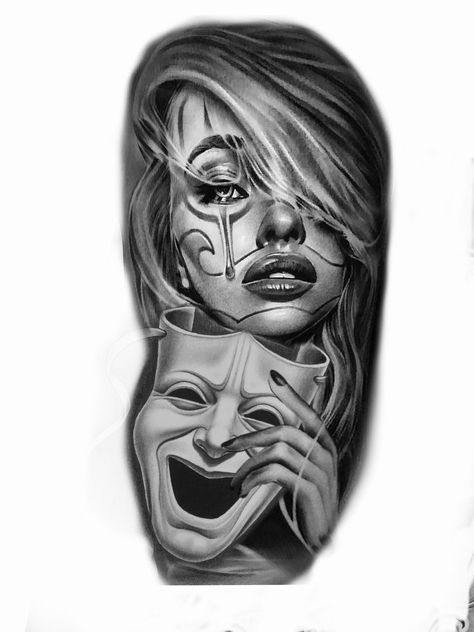 Payasa Tattoo, Leg Sleeve Tattoos, Hand Tattoo Designs, Leg Tattoo Ideas, Face Tattoos For Women, Chicano Tattoos Sleeve, Arm Sleeve Tattoos For Women, Catrina Tattoo, Skull Girl Tattoo