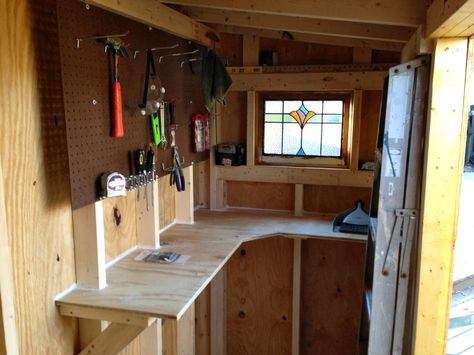 Storage Shed Organization Ideas, Shed Organization Ideas, Small Shed, Workshop Shed, Storage Shed Organization, Build Your Own Shed, Lean To Shed, Shed Organization, Tool Bench