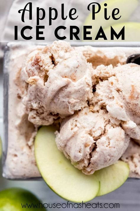 Caramel Apple Ice Cream, Apple Pie Ice Cream, Apple Ice Cream, Ice Cream Pie Recipe, Ice Cream Recipes Machine, Almond Ice Cream, Cuisinart Ice Cream, Cuisinart Ice Cream Maker, Pie Ice Cream