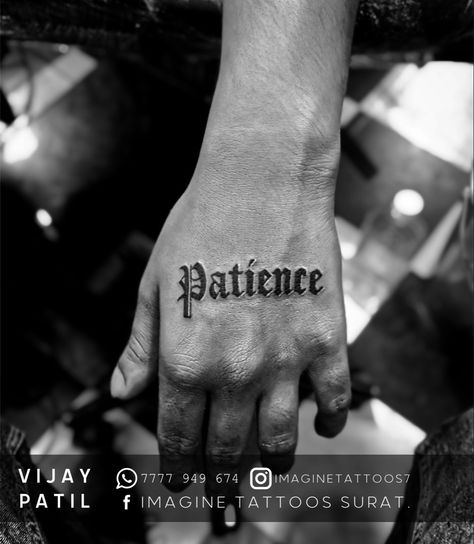 Patience word tattoo on hand Patience Tattoo Design, Tattoo Ace Of Spades, Patience Tattoo, Spades Tattoo, Ace Of Spades Tattoo, Keep Patience, Small Lion Tattoo, Spade Tattoo, Ace Of Spades