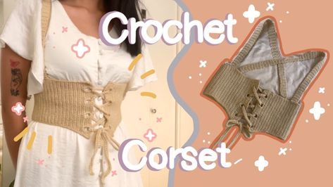 Pink crochet corset top pattern by plumpomo on youtube. Beginner friendly crochet tutorial Under Bust Corset Crochet, Crochet Under Bust Corset, Corset Top Crochet Pattern Free, Crochet Patterns Corset, Crochet Waist Corset, Free Corset Crochet Pattern, Corset Pattern Crochet, How To Crochet A Corset, Crochet Corset Tutorial