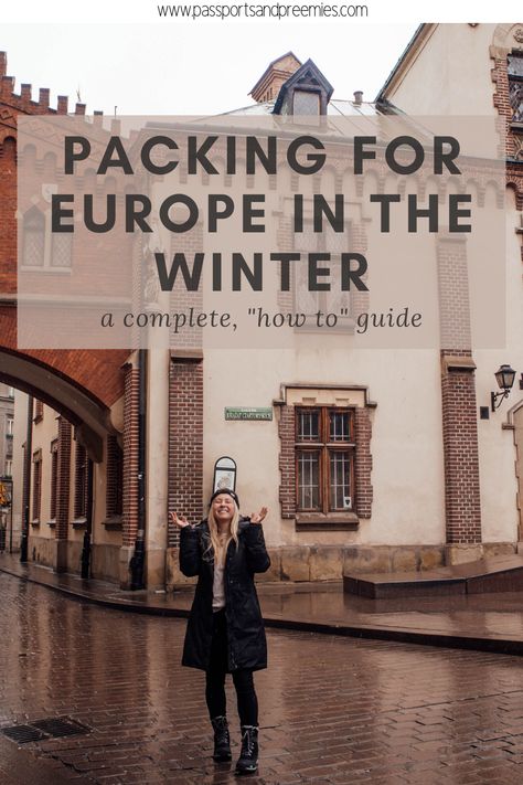 A how to guide for packing for Europe in the winter time. Europe Winter Packing, Packing Advice, Packing List For Europe, Europe Winter Travel, Europe In Winter, Europe Packing, Italy Winter, Germany Christmas, Winter Packing List