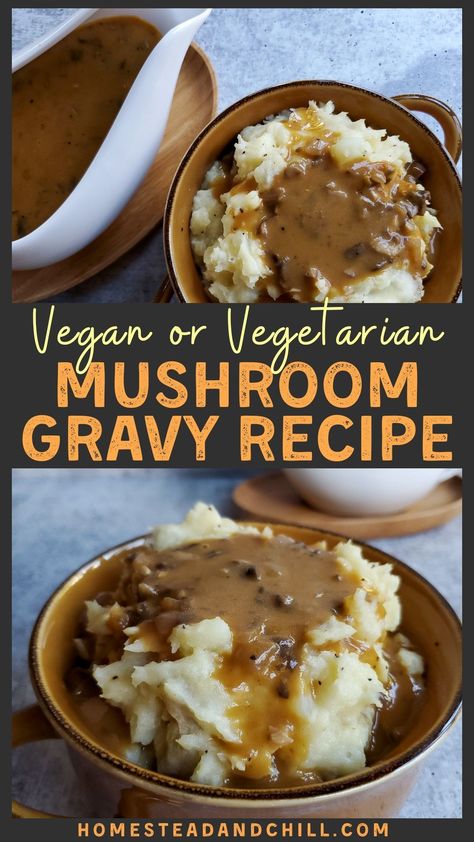 Vegetarian Mushroom Gravy, Vegetarian Gravy Recipe, Vegan Mushroom Gravy, Vegetarian Gravy, Mushroom Gravy Recipe, Vegan Gravy, Vegan Mushroom, Mushroom Gravy, Vegan Sauces