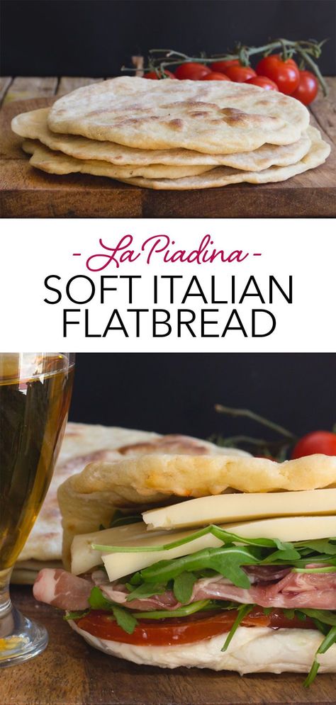 La Piadina - Italian Flatbread Sandwich is an easy bread recipe for Breakfast, lunch or dinner. It's fast, easy & also a no yeast bread recipe. Fill this Soft Flatbread up with your favorite sandwich fillings - veggies, cheese and deli meat. This easy flatbread recipe is ready in less than an hour! #flatbread #Italianbread Subway Flat Bread Recipe, Flat Bread Sandwiches Recipes, Flatbread Crust Recipe, Tortas Bread Recipe, Easy Flat Bread Recipe No Yeast, Flatbread Filling Ideas, Subway Flatbread Recipe, Home Made Flatbread, Flat Breads Recipe Easy