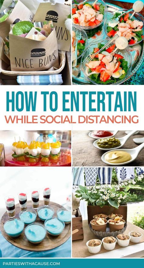 How to entertain while social distancing!? It's a brave new world. We've got several great tips on how to host a safe social distancing event at your home or other open venue. We NEED people, and need to gather but let's gather safely! Snag all the tips at Parties With A Cause. #socialdistancing #socialdistanced #sociallydistant Menu Dinner Party, Quarantine Party, Blow Dry Short Hair, A Brave New World, Bebe Shower, Skewer Appetizers, Fun Buns, Individual Servings, Easy Entertaining