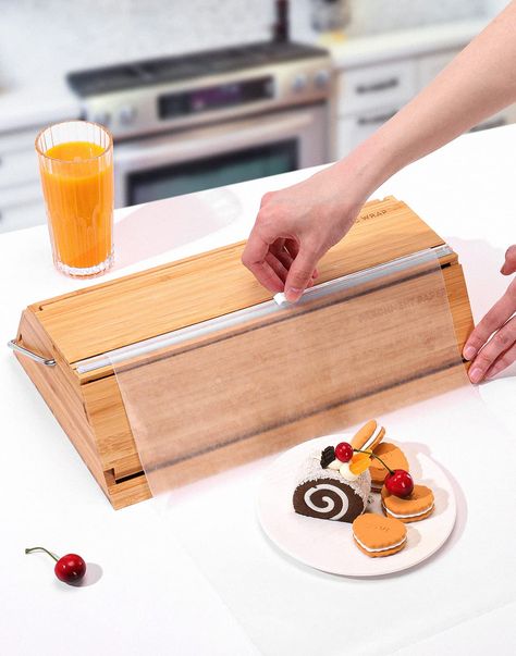 PRICES MAY VARY. 【Make Your Kitchen Neater】 - Sized 14" L x 9" W x 3.8" H, this trapezoidal bamboo wrap organizer dispenser holder is designed for your different wraps kitchen storage organization accessories, 3-in-1 bamboo dispenser works for aluminum, plastic foil or baking paper. 【Multi Wrap Dispenser】 - MEASURE YOUR DRAWER HEIGHT BEFORE PURCHASE! Designed for plastic wrap, aluminum foil and wax paper; Not for rolls that are wider than 14"; The bamboo organizer for kitchen storage organizatio Kitchen Wrap Organizer, Bamboo Organizer, Organization Accessories, Wrap Dispenser, Plastic Wrap Dispenser, Kitchen Drawer Storage, Bamboo Wrap, Kitchen Wrap, Organizer For Kitchen