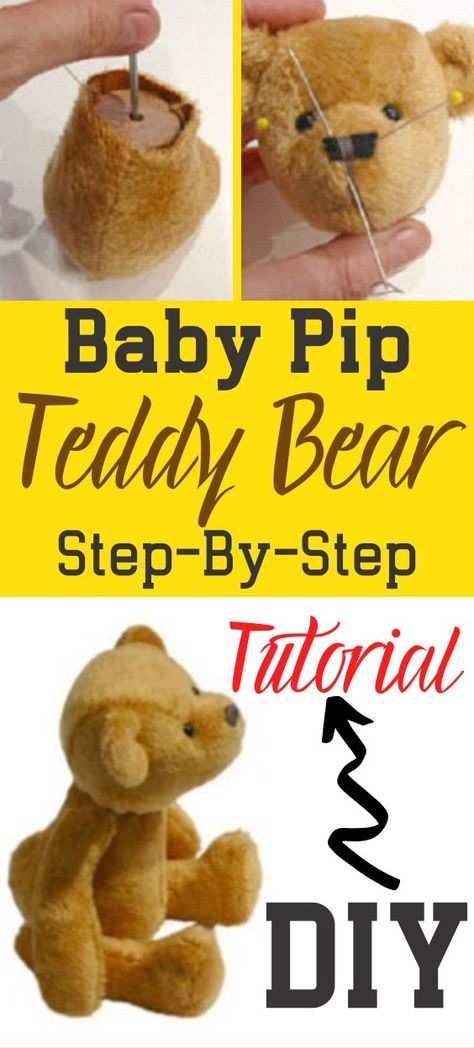 Baby Pip Teddy Bear — CraftBits.com #sewingpatterns #craft #teddybear Miniature Bear Pattern, Non Jointed Teddy Bear Pattern, Sewing Patterns Teddy Bears, Jointed Teddy Bear Pattern Free, Tiny Teddy Bear Pattern, Sewing Teddy Bear Pattern, Small Teddy Bear Pattern Sewing, Pip Bear, Teddy Bear Sewing Pattern Free Printable