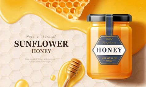 Honey Ads, Honey Advertising, Honey For Sale, Honey Art, Wild Sunflower, Beekeeping For Beginners, Instagram Projects, Honey Brand, Honey Shop