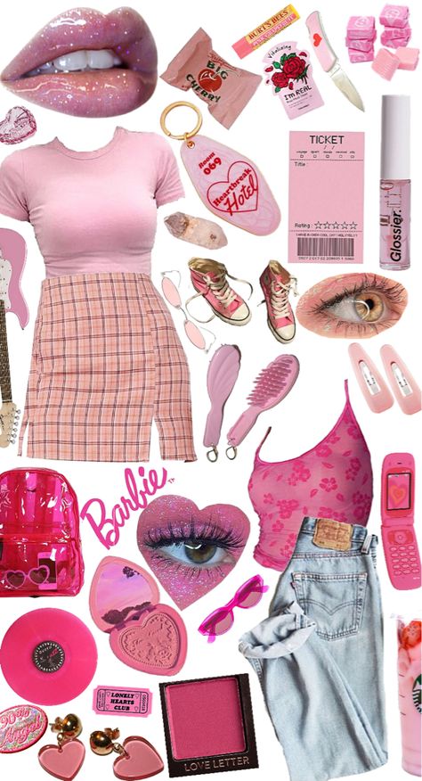 Bratty Aesthetic Outfits, 200s Outfit Ideas, Outfit Ideas Y2k Pink, Brats Outfit Aesthetic, Brat Aesthetic Outfit, Barbie Outfit Inspiration, Barbie Core Aesthetic Outfits, Mean Girls Aesthetic Outfits, Mean Girls Inspired Outfits