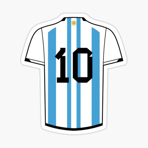 Pegatina «Messi Jersey» de kali710 | Redbubble Messi Cutout, Messi Clipart, Messi Printable, One Direction Birthday, Messi Logo, Messi Y Cristiano, Messi Jersey, Football Birthday Party, Leonel Messi