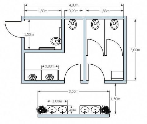 Bathroom Design Floor, Restaurant Seating Plan, Public Bathroom Design, Public Restroom Design, Restroom Architecture, Toilet Plan, Office Layout Plan, Bathroom Layout Plans, Restaurant Plan