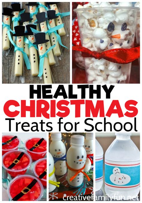 These fun and healthy Christmas treats for school are all made from store-bought treats and are perfect for classroom parties. #Christmas #classroom #school Christmas Treats For School, Kids Christmas Treats, Christmas Party Cups, Treats For School, Healthy Christmas Snacks, Healthy Christmas Treats, Christmas Party Snacks, Classroom Christmas Party, Christmas Party Treats