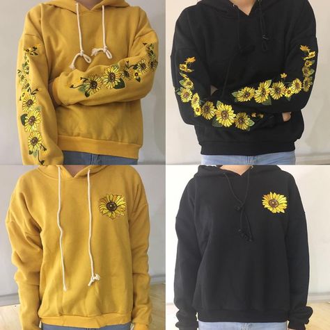 Sunflower Outfit Aesthetic, Crew Neck Top With Sunflower Design, Sunflower Clothes, Hippie Clothes Soul Flower (soulflower Clothing), Sunflower Clothing, Sunflower Hoodie, Pastel Clothes, Sunflower Outfit, Cheap Sunflower Print Crew Neck T-shirt