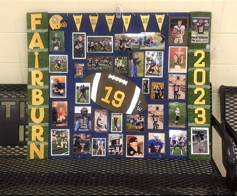 Football Senior Board, Senior Football Board Ideas, Homecoming Boards, Senior Football Posters, Senior Boards, Trifold Board, Senior Night Football, Senior Poster, Senior Board