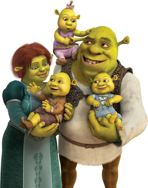 Shrek Family, Shrek E Fiona, Animation Dreamworks, Fiona Y Shrek, Shrek Character, Baby Cosplay, Princess Fiona, Family Background, Baby Pony