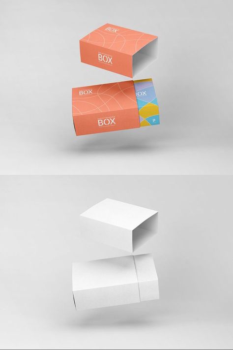 Slide Box Packaging Design, Sliding Box Packaging Design, Stationery Packaging Design, Slide Box Template, Slide Box Packaging, Paper Box Design, Box Mockup Free, Branding Mockups Free, Flyer Mockup Psd