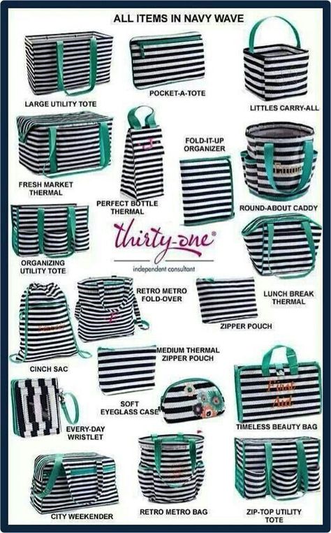 Thirty one - Navy Wave. My favorite pattern!!! www.mythirtyone.com/amandaperryman Thirty One Organization, Organizing Utility Tote, Thirty One Totes, Thirty One Business, Thirty One Party, Large Utility Tote, Thirty One Consultant, 31 Bags, 31 Gifts