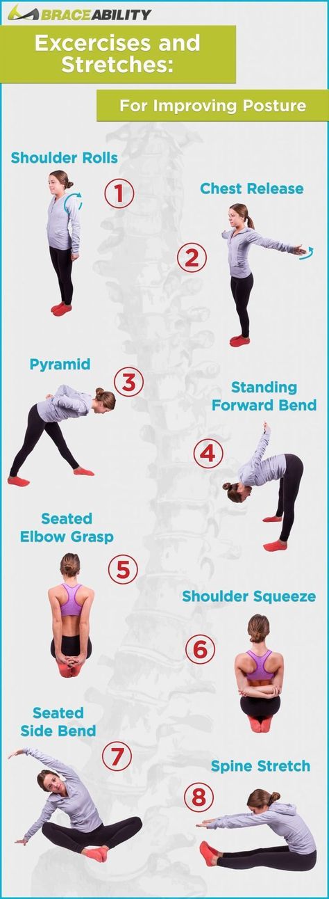 easy posture stretches and exercises for improving posture naturally Posture Stretches, Posture Correction Exercises, Posture Fix, Ashtanga Vinyasa Yoga, Posture Exercises, Yoga Beginners, Yoga Iyengar, Easy Stretches, Bad Posture