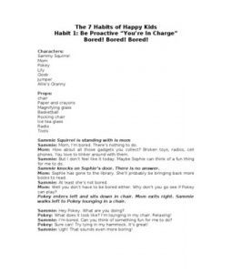 The 7 Habits of Happy Kids Skit Habit 1: Be Proactive "You're in Charge" Bored! Bored! Bored! happiness habits #happy #positivity Habit 1 Be Proactive, 7 Habits Of Happy Kids, Skits For Kids, Habit Building, Happiness Habits, Habit 1, Be Proactive, Play With Friends, Seven Habits