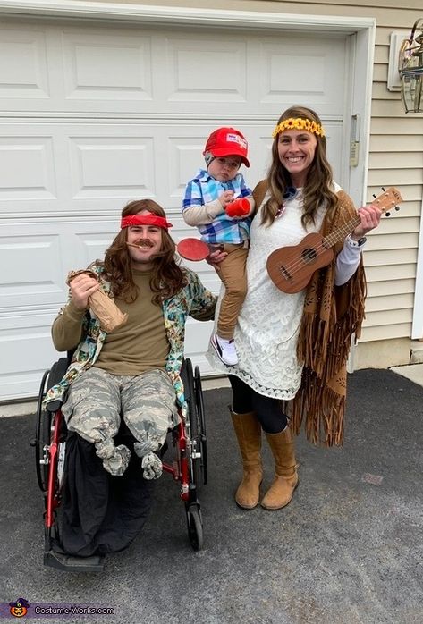 Lieutenant Dan, Forrest Gump, and Jenny Costume Jenny Forrest Gump Costume, Forrest Gump And Jenny Costume, Forrest Gump Halloween Costume, Literary Costumes, Forrest Gump Costume, Lt Dan, Lieutenant Dan, Mom Halloween Costumes, Clever Costumes