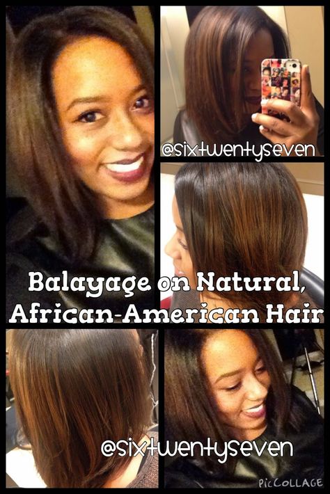 Six Twenty Seven: Balayage results on Natural, African-American Hair Natural Hair Highlights, Curly Sew In, Future Hairstyles, African American Hair, Natural Hair Twist Out, Balayage Technique, Hair Magic, Natural African American Hairstyles, Haute Hair