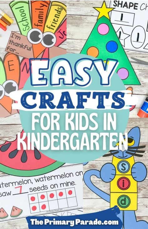 easy crafts for kindergarten and prek Easy Crafts For Pre K, Quick Art Projects For Kindergarten, Kindergarten Crafts Easy Art Projects, Easy Crafts For Kindergarten, Emotion Crafts, Kindergarten Crafts Easy, Kindergarten Craft Ideas, Arts And Crafts For Kindergarten, Holiday Crafts Kindergarten