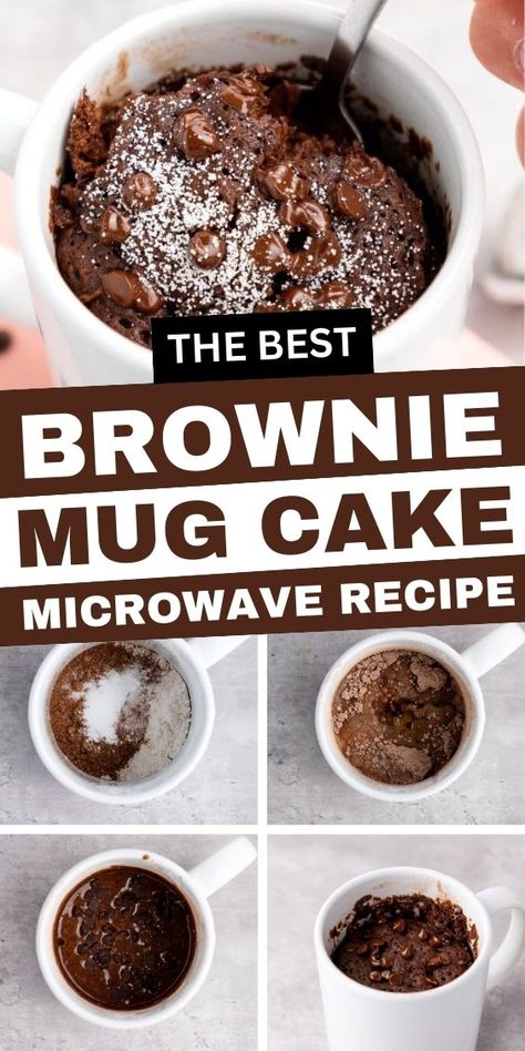 Brownie In A Mug No Egg, Mug Cookie Recipe No Egg, Chocolate Mug Cake No Egg, Dessert No Eggs, Mug Cake No Egg, Brownie In A Mug Recipe, Mug Brownie Recipe, Brownie Mug Cake, Mug Dessert Recipes