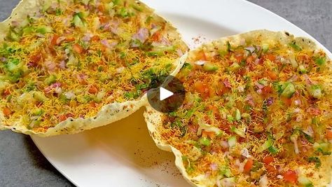 Masala Papad Recipe Indian, Masala Papad Recipes, Papad Recipe Indian, Masala Papad, Papad Recipe, Hotel Menu, Vegetarian Snacks Recipes, Waheguru Ji, Vegetarian Snacks