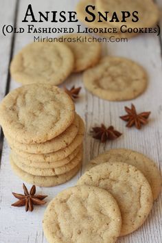 These old fashioned Anise Snaps are a rare treat.  Soft, buttery cookies with a hint of licorice flavor offer something a bit different for the cookie plate. Tea Flavored Cookies, Anise Cookies, Cookie Plate, Anise Seed, Dessert Aux Fruits, Desserts Vegan, Buttery Cookies, Valentines Decorations, Xmas Cookies