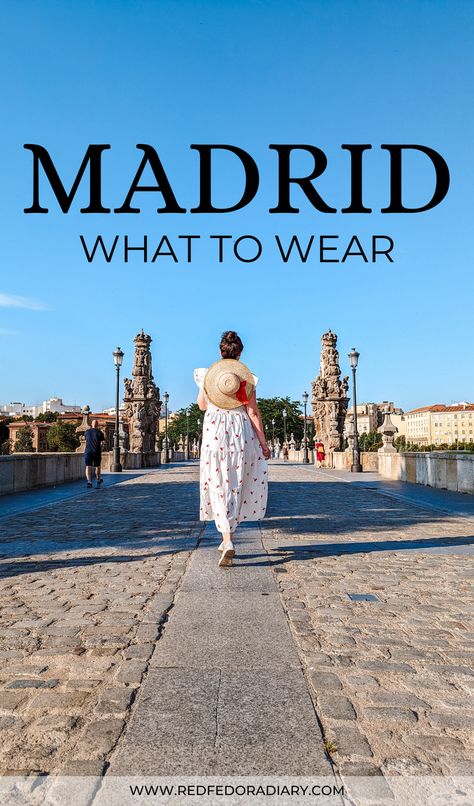 Don't know what to wear in Madrid? Check out this quick packing list for Madrid with helpful and essential travel tips and a seasonal overview | What to wear in Madrid in March | What to wear in Madrid in February | What to wear in Madrid in April | Madrid packing list | What to wear in Madrid in May | What to wear in Madrid in October | Madrid Spain travel packing lists | What to wear in Madrid in summer | what to wear in Madrid in September | What to wear in Madrid in November | Madrid Womens Fashion, Madrid Holiday Outfit, Madrid Packing List Summer, Outfits For Madrid Summer, Outfits For Madrid In Fall, Madrid In Spring Outfit, Madrid November Outfit, Madrid Shopping Guide, Madrid In September Outfits