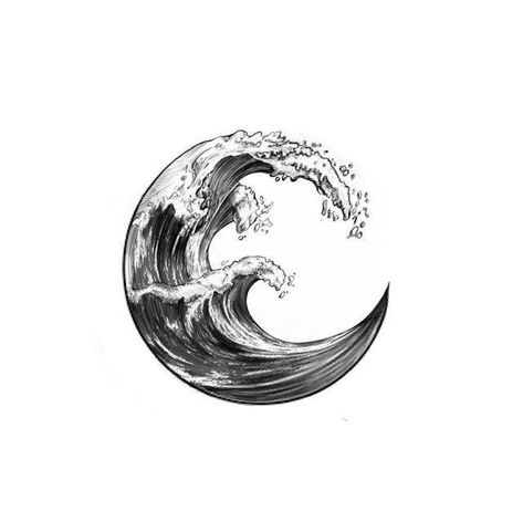 Wellen Tattoo, Circular Tattoo, Wave Tattoo Design, Aquarius Tattoo, Circle Tattoo, Water Tattoo, Ocean Tattoos, Moon Tattoo Designs, Inspiration Tattoos