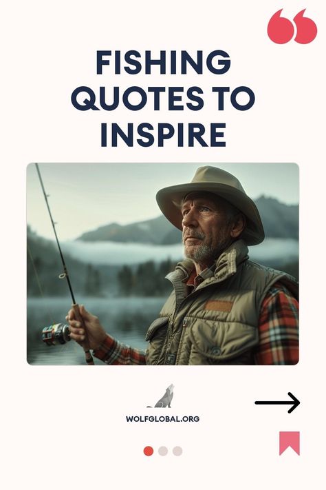 An older man in a hat holding a fishing rod against a mountain lake backdrop.
Graphic with inspirational fishing quotes and a "Get 100+ More" button, by wolfglobal.org.
A smiling woman seated with a laptop, surrounded by social media engagement icons and promotional text. Fishing Quotes Inspirational, Quotes About Fishing, Women Fishing Quotes, Funny Fishing Quotes, Steven Wright, Fishing Quotes, Fishing Adventure, Important Things In Life, Quotes To Inspire