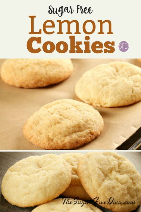 Sugar Free Lemon Cookies, Sugarfree Cookies, Truvia Recipes, Sugar Free Desserts Easy, Lemon Cookies Easy, Cookies Lemon, Diet Cookies, Lemon Cookies Recipes, Sugar Free Baking