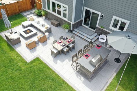 Cape Cod Backyard Patio, Rectangle Concrete Patio, Simple Patio Design, Tile Patio, Small Patio Design, Brick Paver Patio, Patio Remodel, Outdoor Tile, Patio Plans