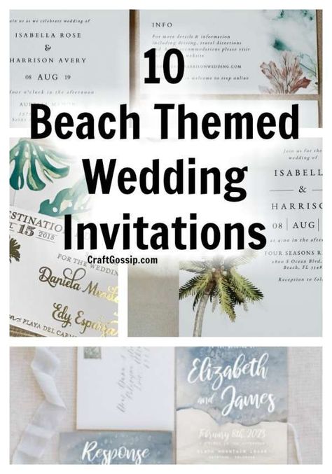 The beach is such a beautiful place for a wedding. There’s sun, sand, sky, and best of all, crashing waves that provide a stunning backdrop for one of the most important days of you and your partner’s life. If you’re … Read More... Wedding Beach Invitations, Beach Wedding Invitations Ideas, Wedding Invite Ideas, Weddings Under 5000, Bridal Emergency Kits, Wedding Invitation Website, Beach Invitations, Beach Wedding Invitation, Frugal Wedding