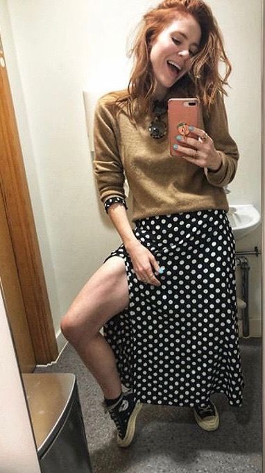 Angela Scanlon Style, Angela Gossow, Angela Scanlon, Closet Goals, Redheads, New Life, Pencil Skirt, Style Casual, Closet