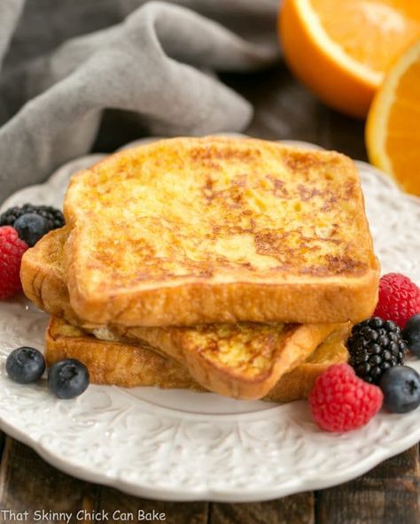 Grand Marnier French Toast - a double dose of orange added to this classic breakfast dish Dairy Free French Toast, Egg And Bread Recipes, Recipes Using Rice, Gluten Free French Toast, Fluffy French Toast, Homemade French Toast, Challah French Toast, Easy French Toast Recipe, French Breakfast